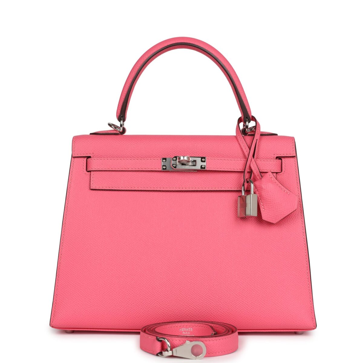 Hermes Kelly Sellier 25 Rose Azalee Epsom PHW