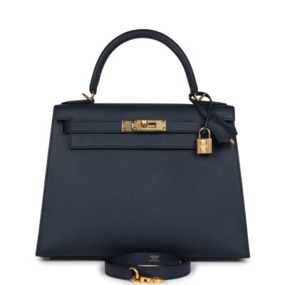 Hermes Kelly Sellier 28 Bleu Indigo Epsom GHW