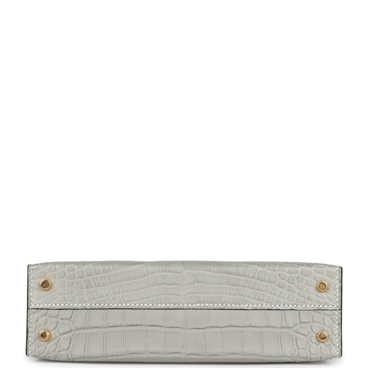 Hermes Special Order (HSS) Kelly Sellier 20 Gris Perle and Black Matte Alligator GHW — изображение 6