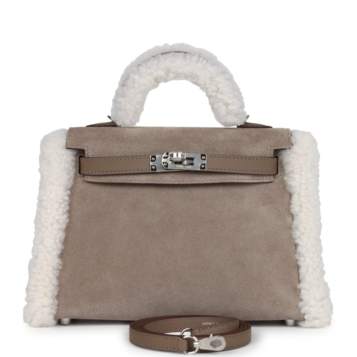 Hermes Teddy Kelly 20 Gris Caillou and Etoupe Swift PHW
