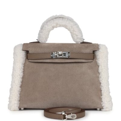 Hermes Teddy Kelly 20 Gris Caillou and Etoupe Swift PHW