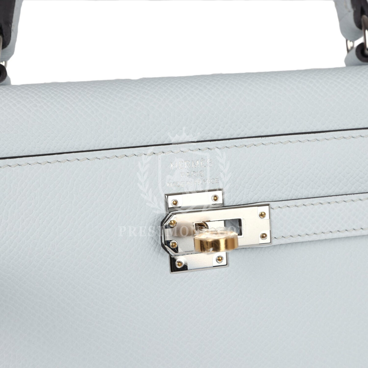 Hermes Kelly Sellier 25 Gris Platine Epsom EHW — изображение 7