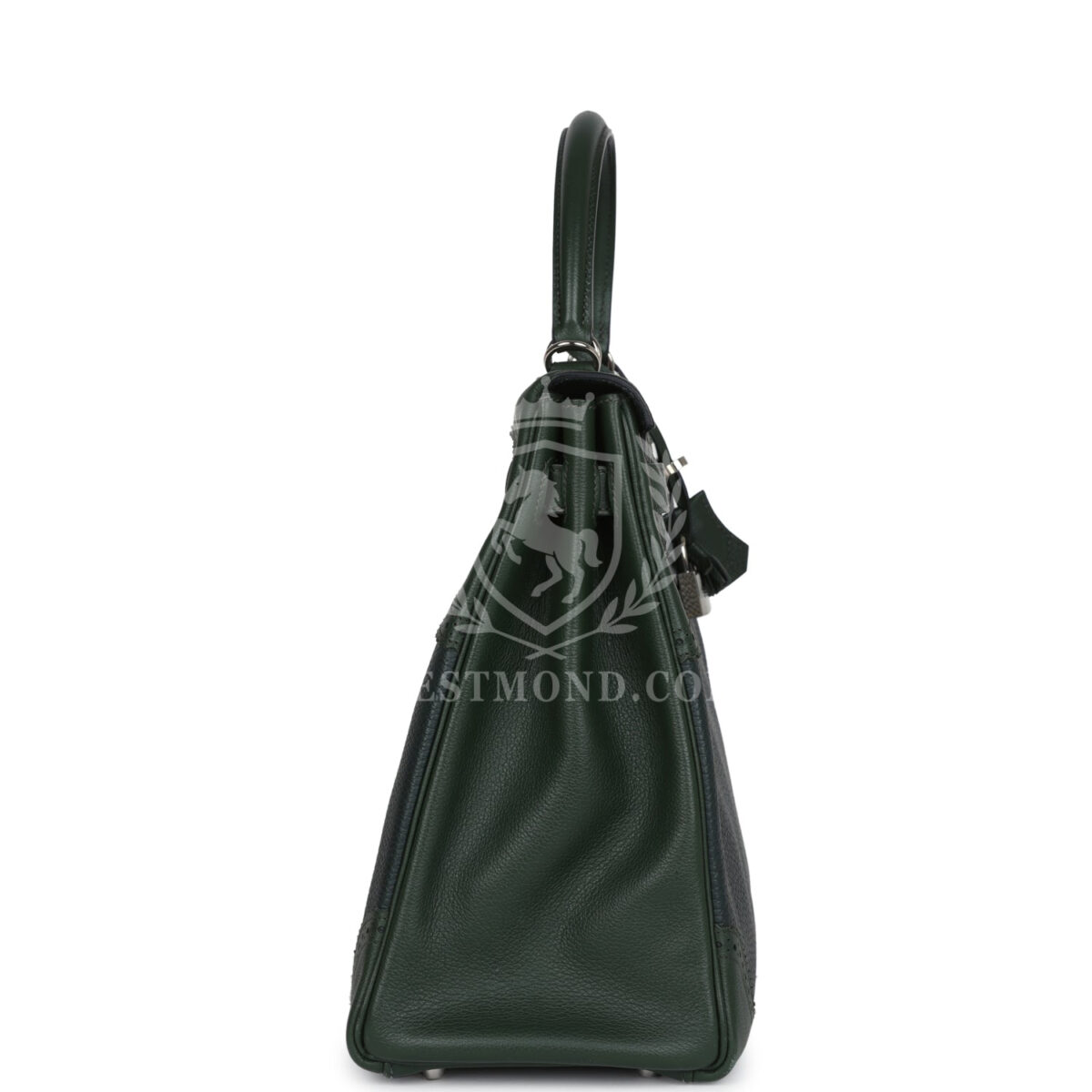 Hermes Ghillies Kelly 35 Retourne Vert Fonce Clemence and Vert Anglais Evercolor PHW — изображение 3