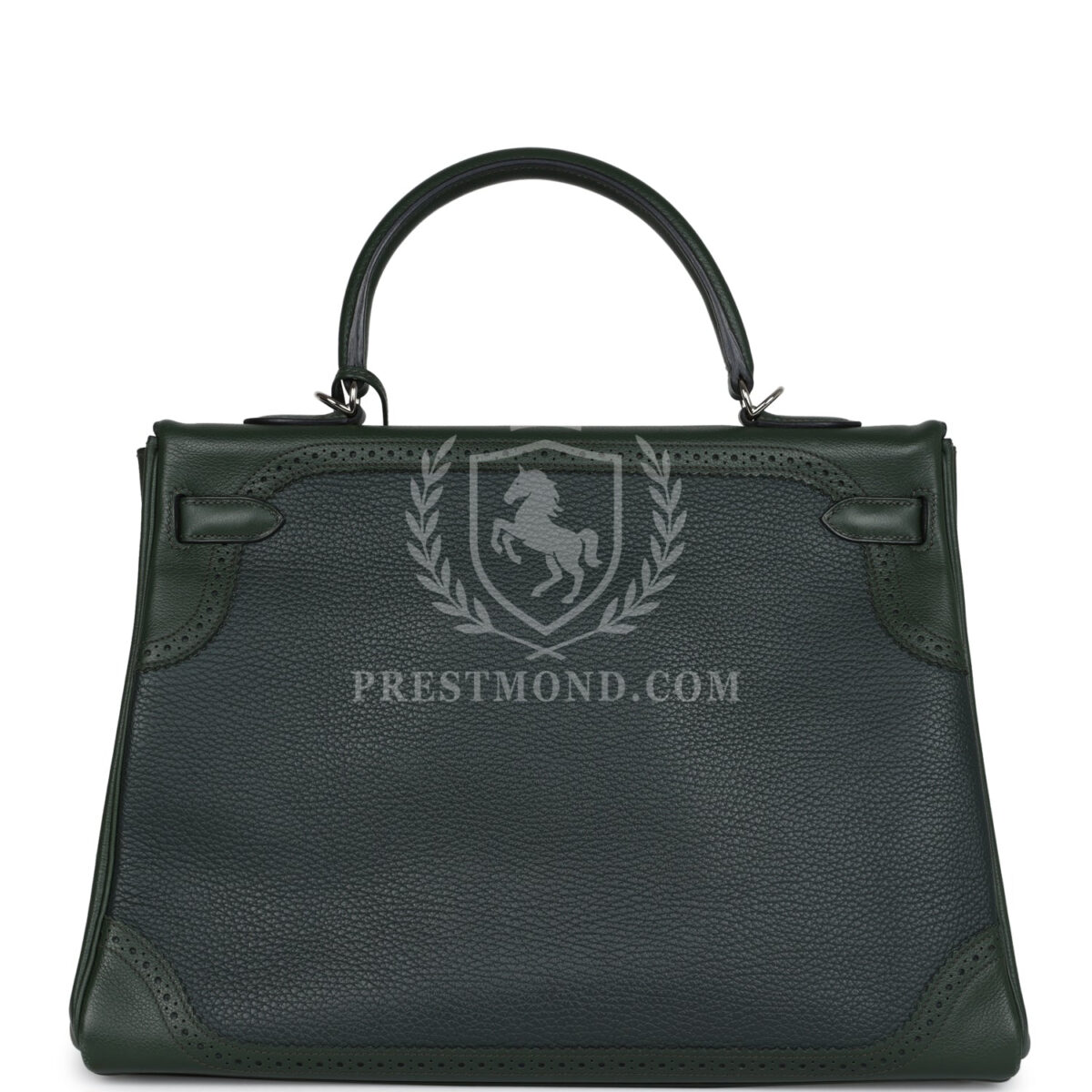 Hermes Ghillies Kelly 35 Retourne Vert Fonce Clemence and Vert Anglais Evercolor PHW — изображение 4