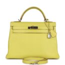 Hermes Kelly Retourne 32 Lime Candy Epsom PHW