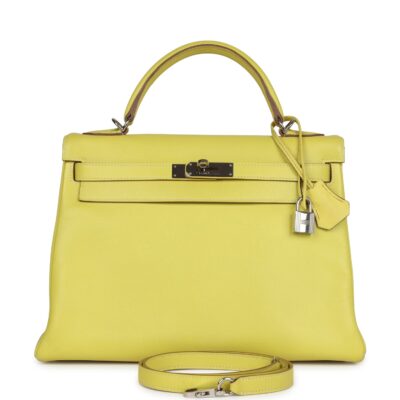 Hermes Kelly Retourne 32 Lime Candy Epsom PHW