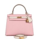 Hermes Special Order (HSS) Kelly Sellier 25 Rose Sakura and Nata Chevre GHW