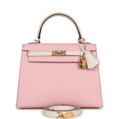 Hermes Special Order (HSS) Kelly Sellier 25 Rose Sakura and Nata Chevre GHW