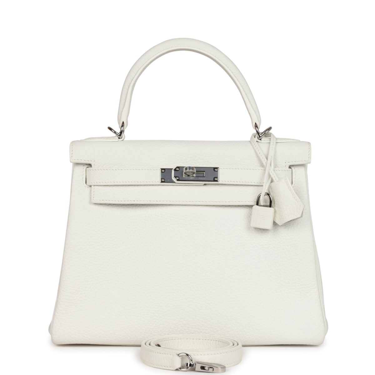 Hermes Kelly Retourne 28 White Clemence PHW