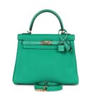 Hermes Kelly Retourne 25 Menthe Togo and Varanus Niloticus Lizard Touch PBHW