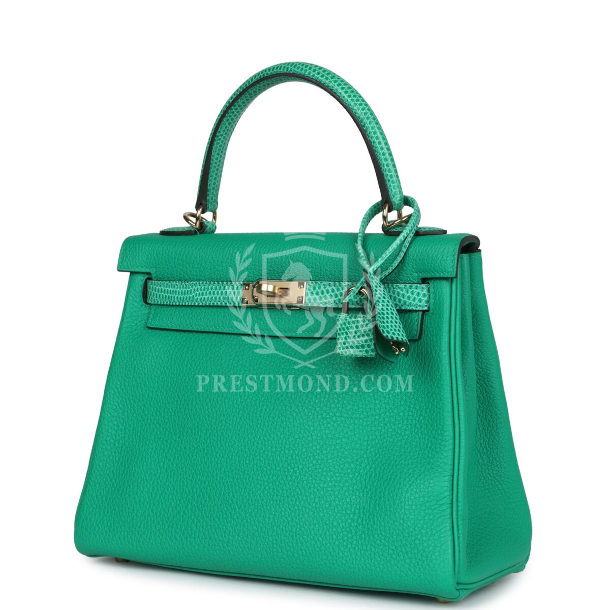 Hermes Kelly Retourne 25 Menthe Togo and Varanus Niloticus Lizard Touch PBHW — изображение 5