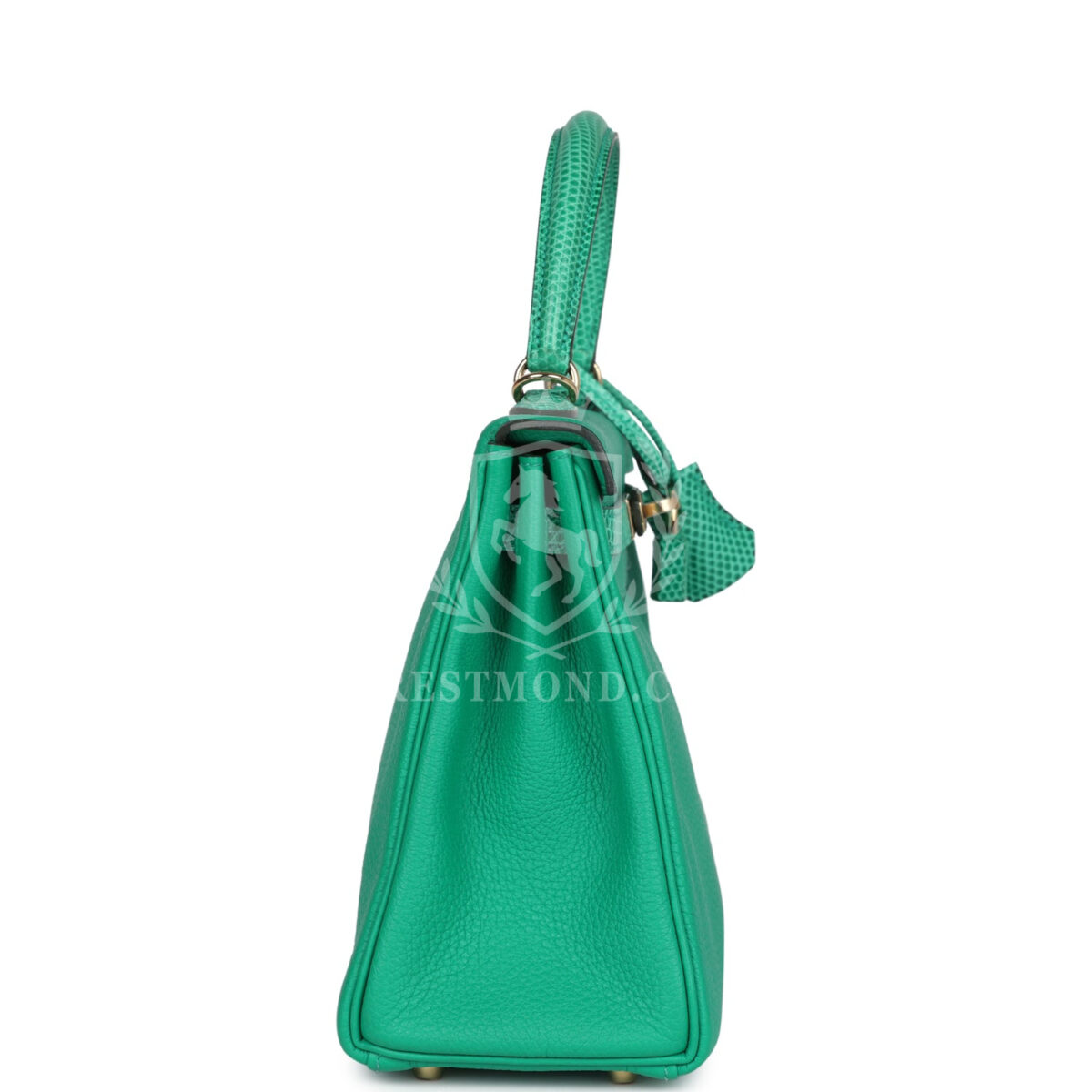 Hermes Kelly Retourne 25 Menthe Togo and Varanus Niloticus Lizard Touch PBHW — изображение 3