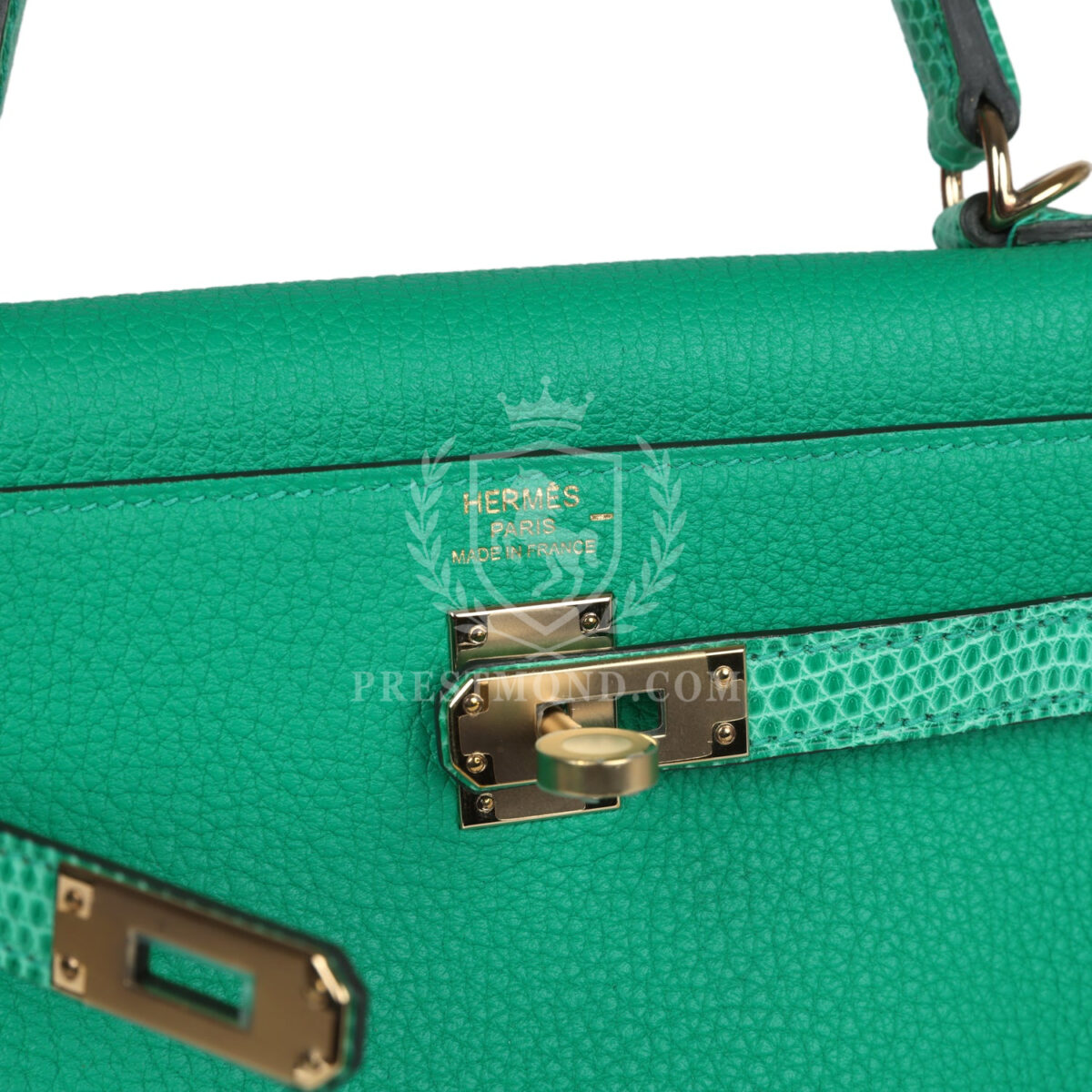 Hermes Kelly Retourne 25 Menthe Togo and Varanus Niloticus Lizard Touch PBHW — изображение 7