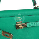 Hermes Kelly Retourne 25 Menthe Togo and Varanus Niloticus Lizard Touch PBHW
