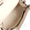 Hermes Special Order (HSS) Kelly Sellier 25 Nata and Black Chevre Mysore Brushed PHW