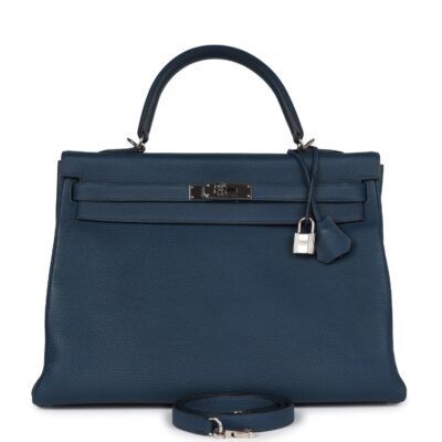 Hermes Kelly Retourne 35 Bleu De Prusse Togo PHW