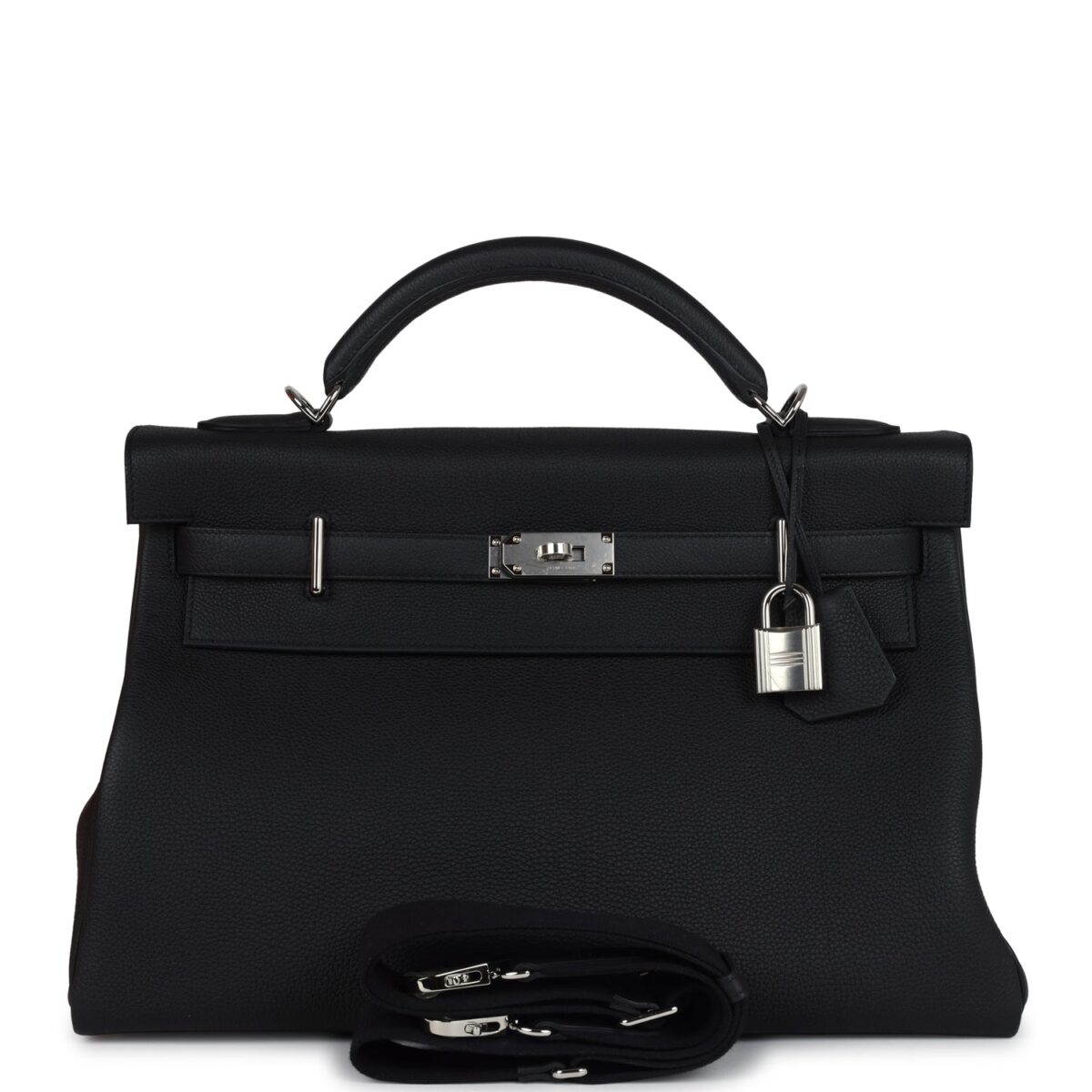 Hermes Kelly 42 Maxi Black Togo PHW