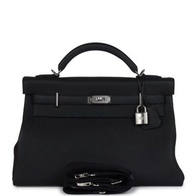 Hermes Kelly 42 Maxi Black Togo PHW