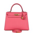 Hermes Kelly Sellier 28 Rose Azalee Epsom GHW