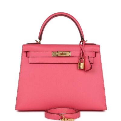 Hermes Kelly Sellier 28 Rose Azalee Epsom GHW