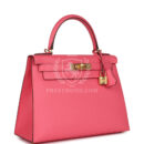Hermes Kelly Sellier 28 Rose Azalee Epsom GHW