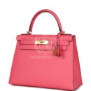 Hermes Kelly Sellier 28 Rose Azalee Epsom GHW