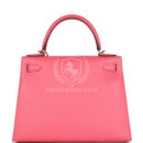 Hermes Kelly Sellier 28 Rose Azalee Epsom GHW