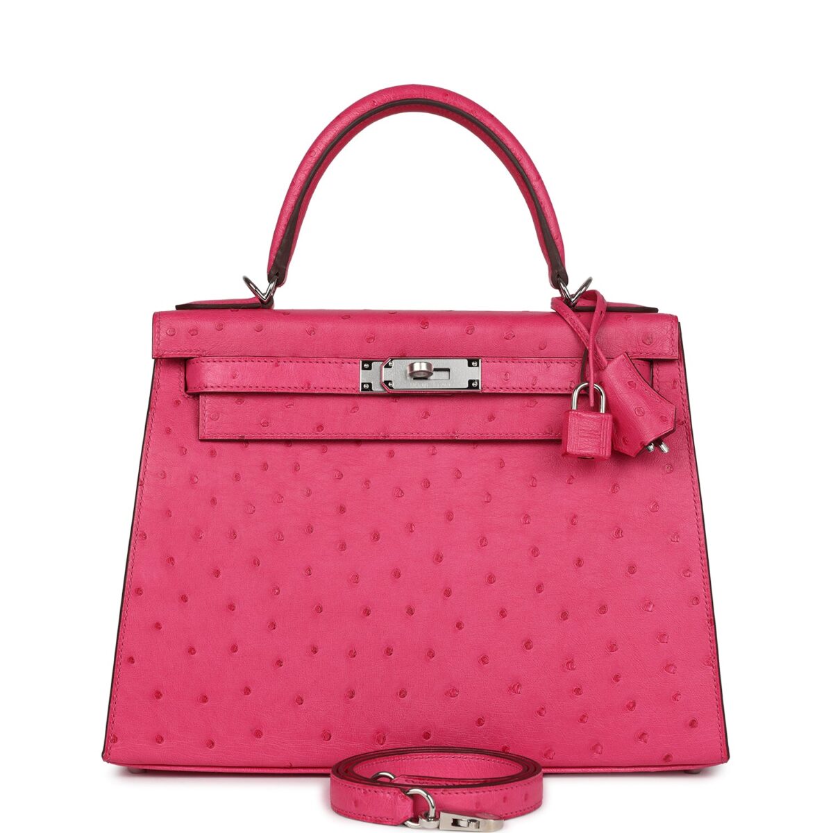 Hermes Kelly Sellier 28 Rose Tyrien Ostrich PHW