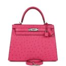Hermes Kelly Sellier 28 Rose Tyrien Ostrich PHW