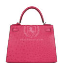 Hermes Kelly Sellier 28 Rose Tyrien Ostrich PHW