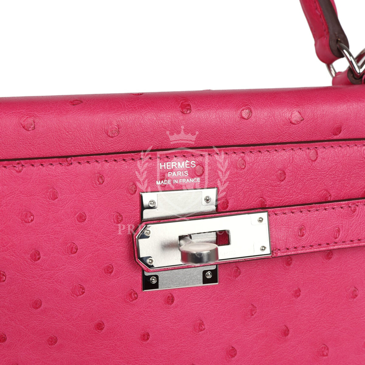 Hermes Kelly Sellier 28 Rose Tyrien Ostrich PHW — изображение 7