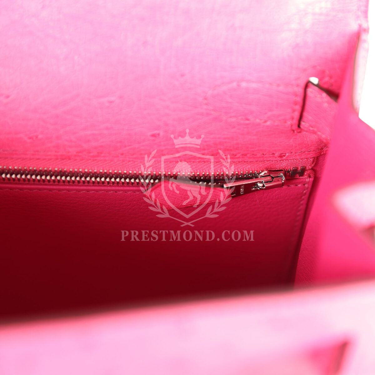 Hermes Kelly Sellier 28 Rose Tyrien Ostrich PHW — изображение 9