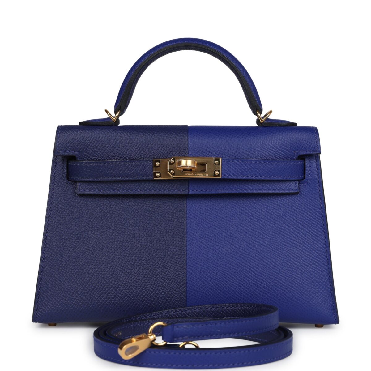 Hermes Casaque Kelly Sellier 20 Bleu Electric and Bleu Encre Epsom GHW