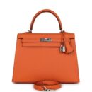 Hermes Kelly Sellier 25 Orange Epsom PHW