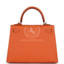 Hermes Kelly Sellier 25 Orange Epsom PHW