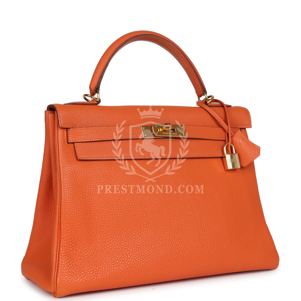Vintage Hermes Kelly Retourne 32 Orange Togo GHW — изображение 2