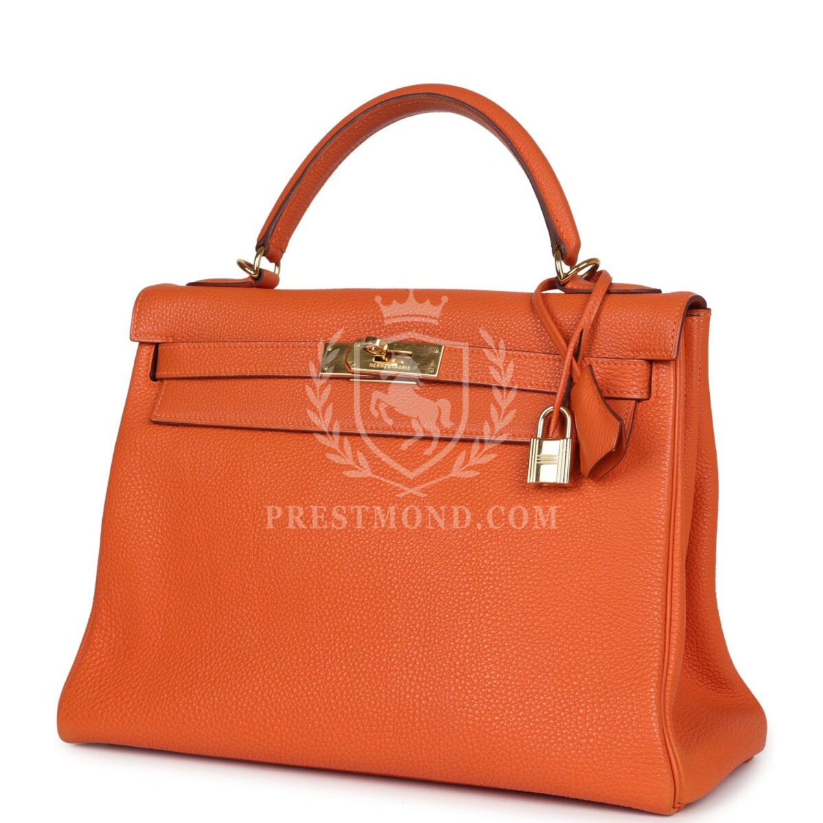 Vintage Hermes Kelly Retourne 32 Orange Togo GHW — изображение 5