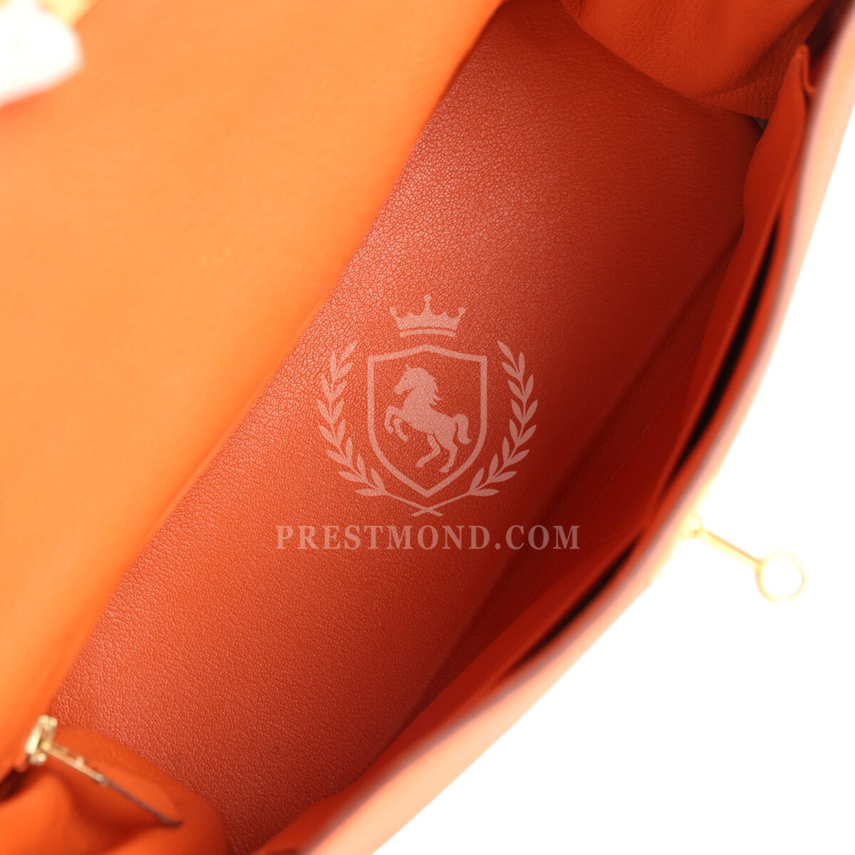 Vintage Hermes Kelly Retourne 32 Orange Togo GHW — изображение 8