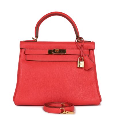 Hermes Kelly Retourne 28 Rose Jaipur Clemence GHW