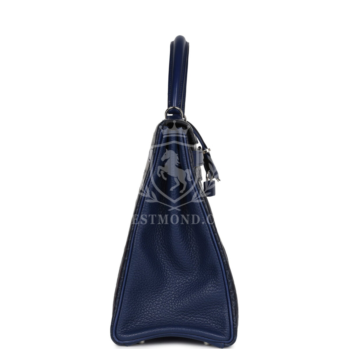 Hermes Kelly Retourne 35 Bleu Indigo Matte Alligator and Bleu Saphir Swift and Clemence PHW — изображение 3