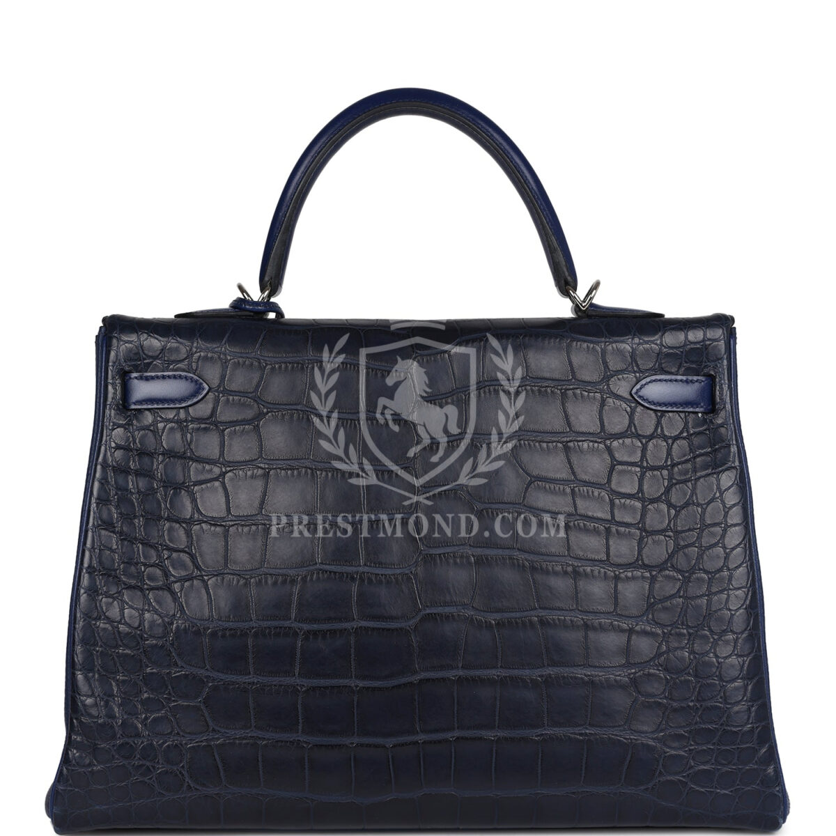 Hermes Kelly Retourne 35 Bleu Indigo Matte Alligator and Bleu Saphir Swift and Clemence PHW — изображение 4