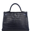 Hermes Kelly Retourne 35 Bleu Indigo Matte Alligator and Bleu Saphir Swift and Clemence PHW