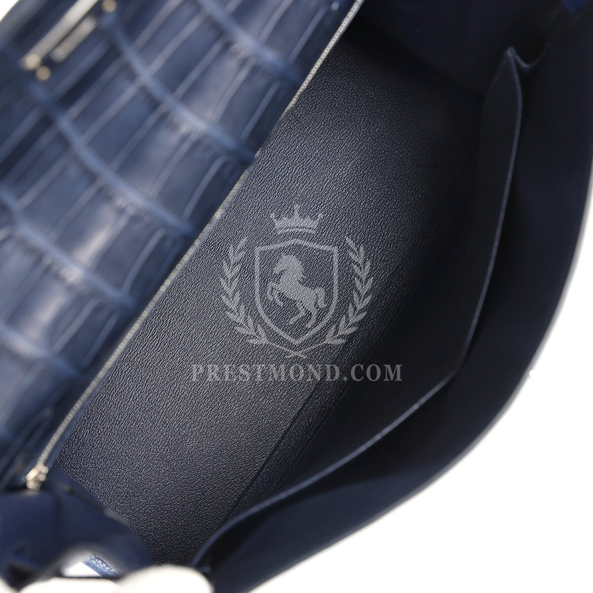 Hermes Kelly Retourne 35 Bleu Indigo Matte Alligator and Bleu Saphir Swift and Clemence PHW — изображение 8