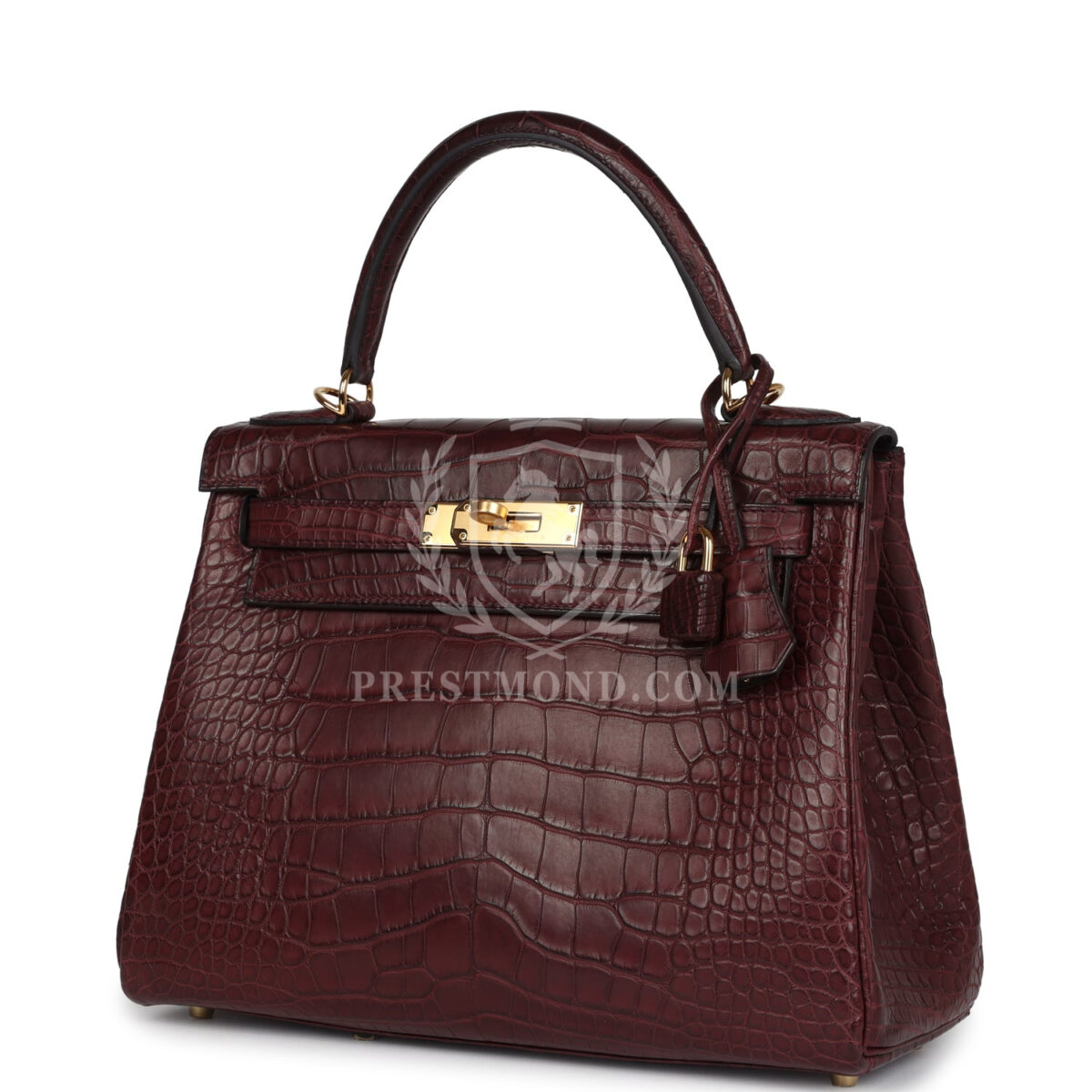 Hermes Kelly Retourne 28 Bordeaux Matte Alligator GHW — изображение 5
