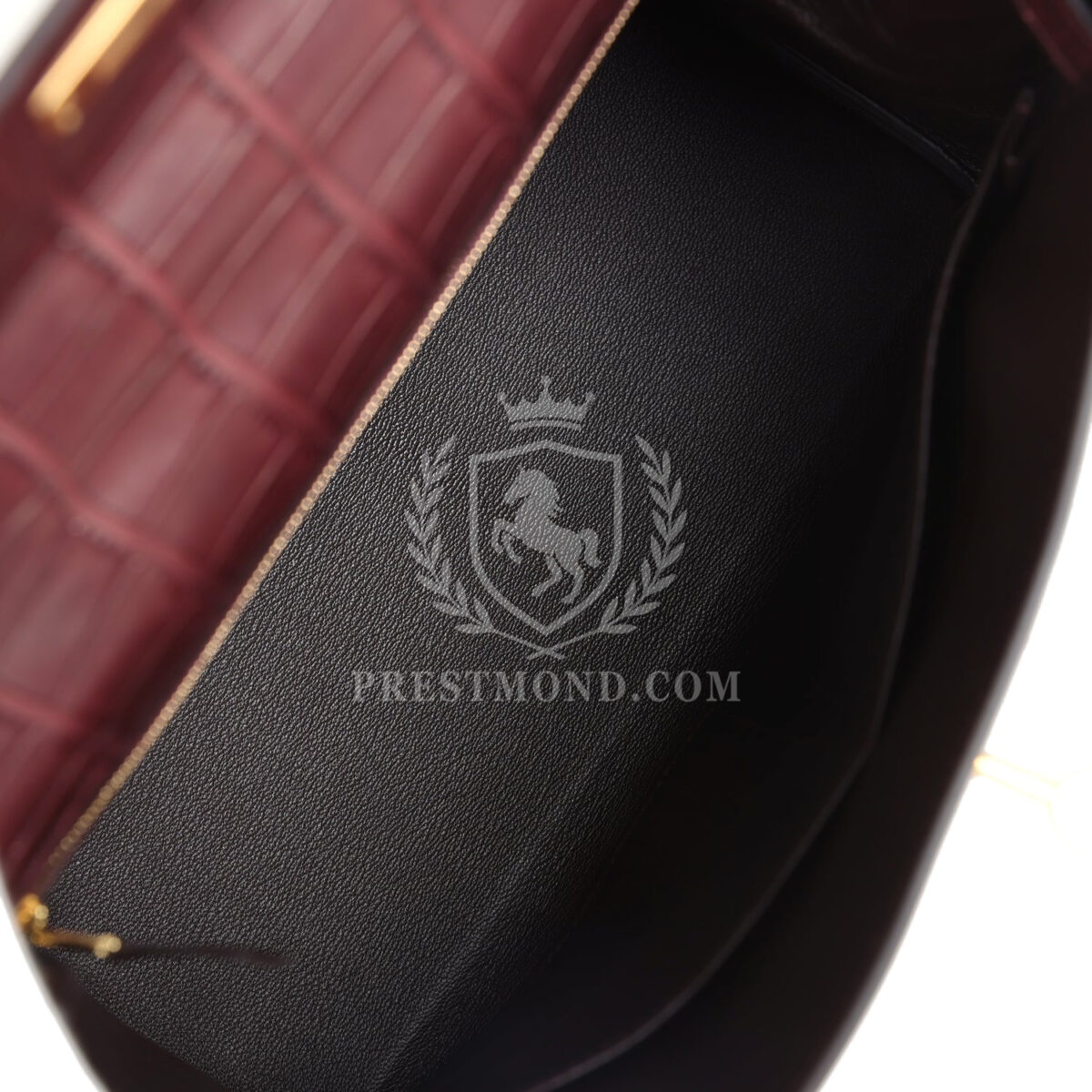 Hermes Kelly Retourne 28 Bordeaux Matte Alligator GHW — изображение 8