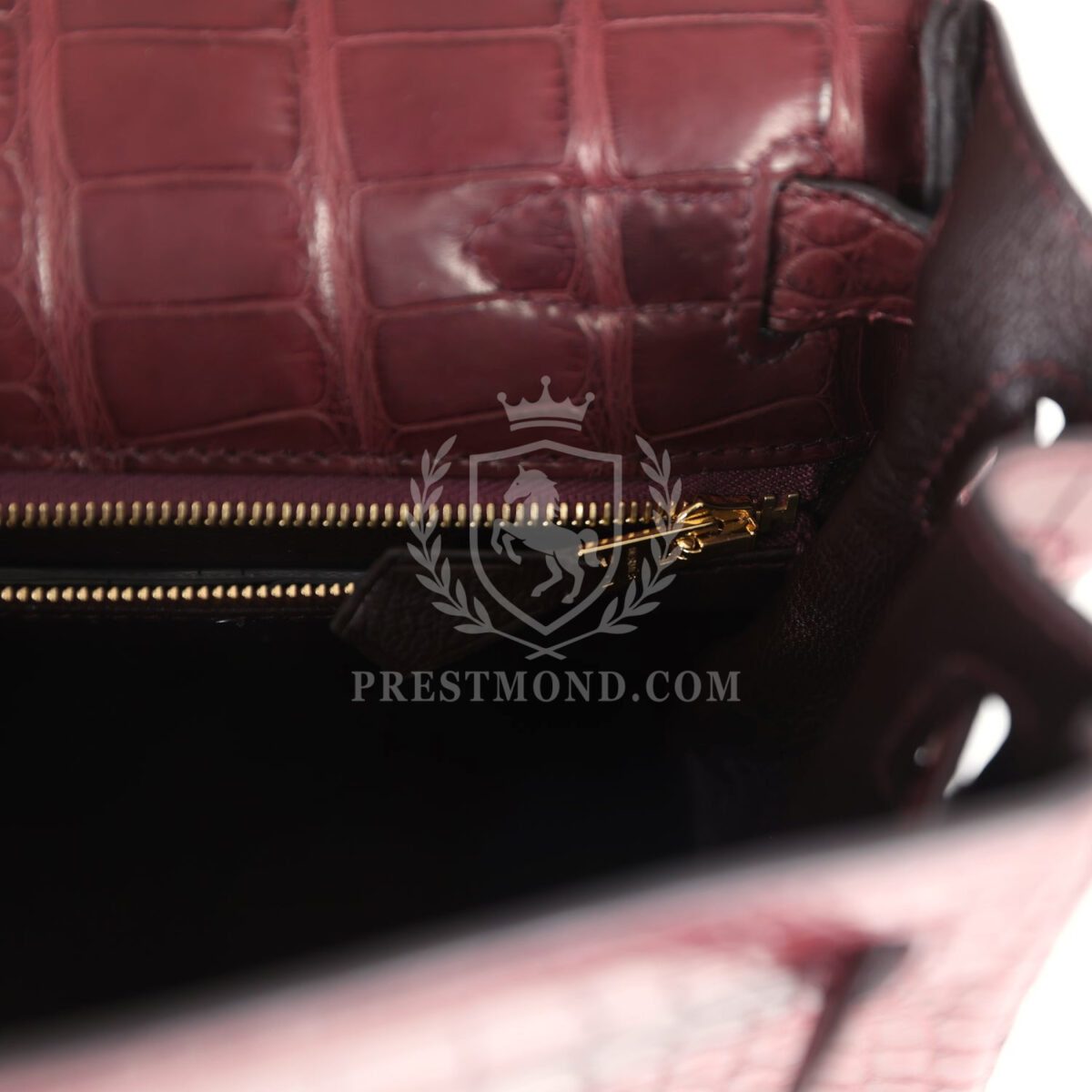 Hermes Kelly Retourne 28 Bordeaux Matte Alligator GHW — изображение 9