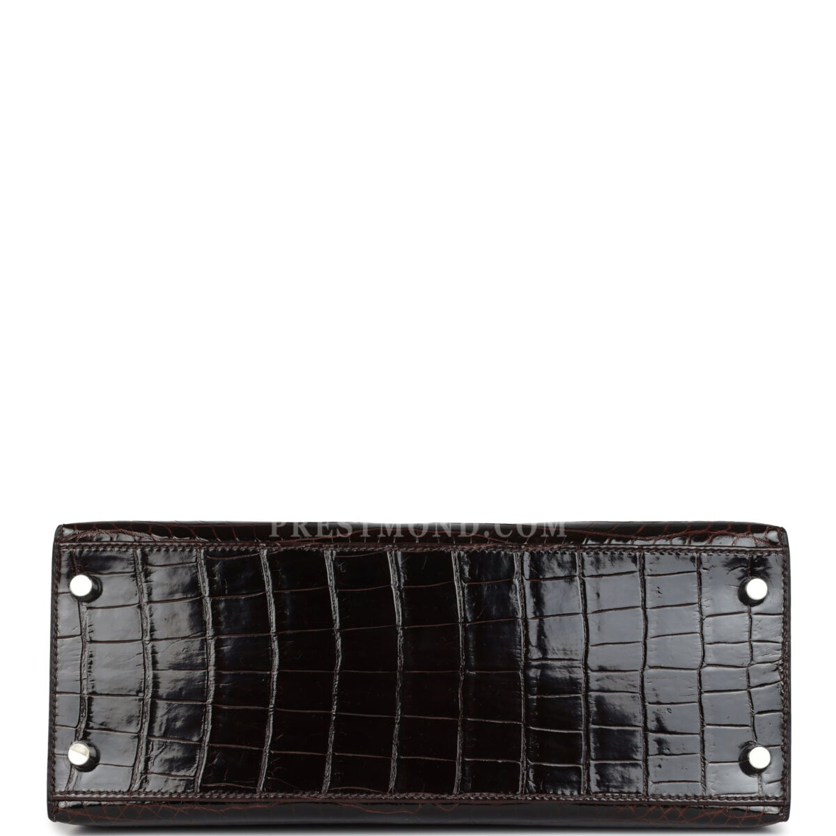 Vintage Hermes Kelly Sellier 28 Cocoan Shiny Niloticus Crocodile PHW — изображение 6