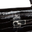 Vintage Hermes Kelly Sellier 28 Cocoan Shiny Niloticus Crocodile PHW
