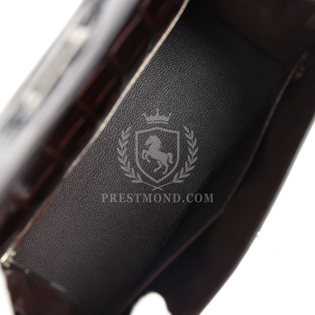 Vintage Hermes Kelly Sellier 28 Cocoan Shiny Niloticus Crocodile PHW — изображение 8