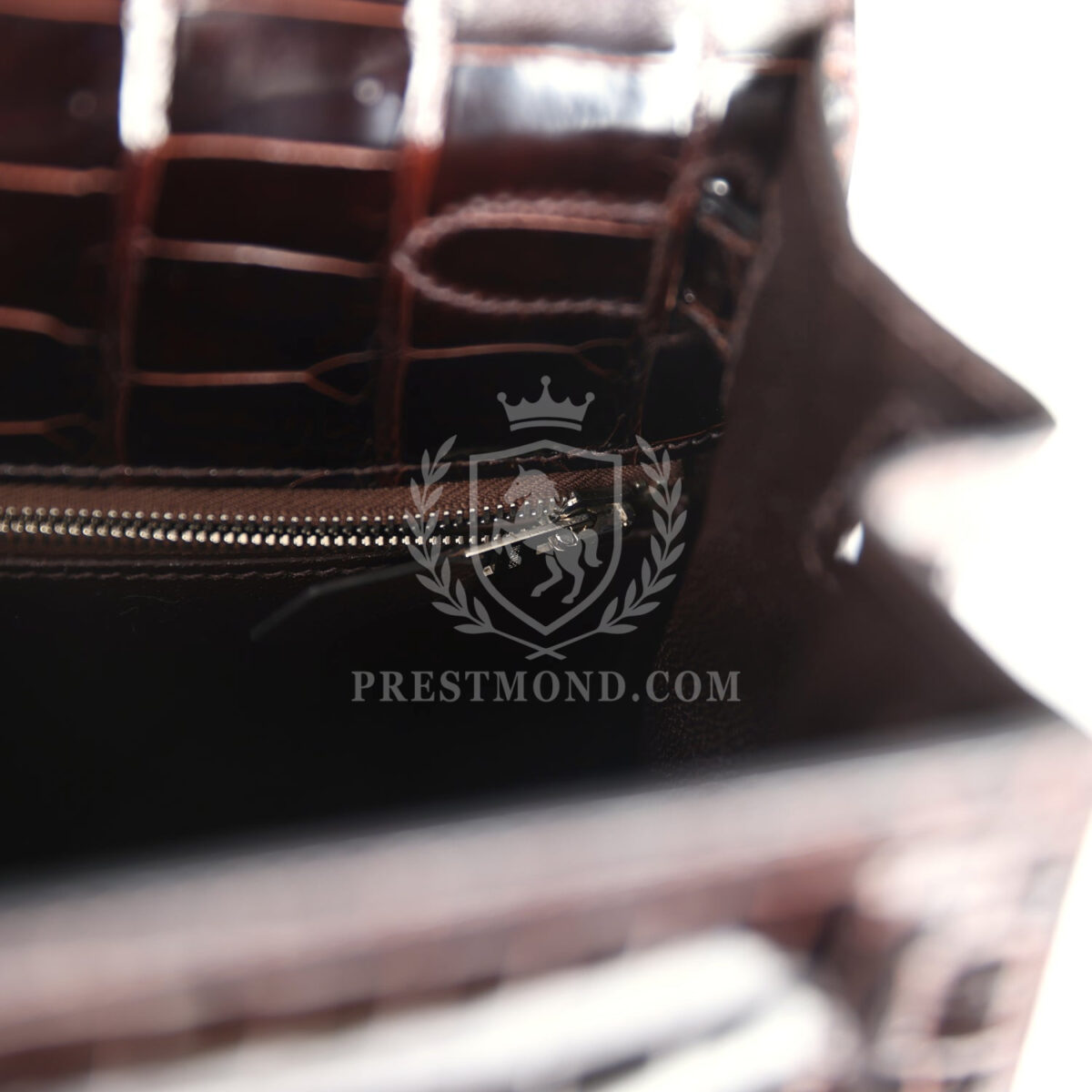 Vintage Hermes Kelly Sellier 28 Cocoan Shiny Niloticus Crocodile PHW — изображение 9